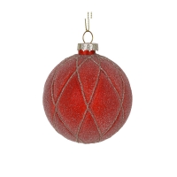 Ялинкова куля Glaze скляна 8 см червона